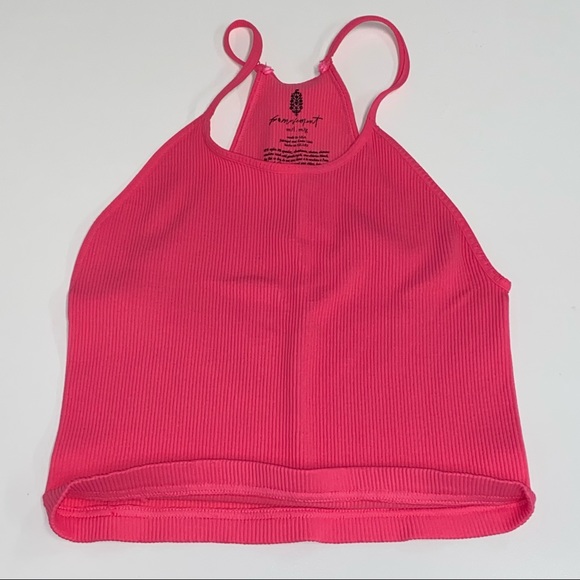 NEW! Free People Happiness Runs Seamless Crop Top - M/L - Hot Pink - Picture 4 of 9